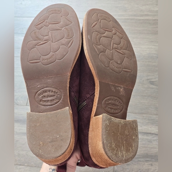 Kork-ease Deep Plum Leather Ankle Booties Size 8.5 Boho Weatern Fall - Picture 8 of 9